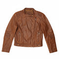 Jaqueta feminina de couro cropped CONBIPEL IT 42 couro marrom médio