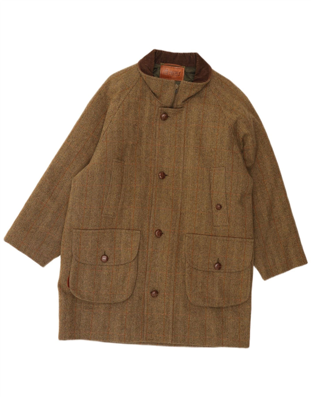 Sobretudo masculino HUSKY IT 48 espinha de peixe marrom médio