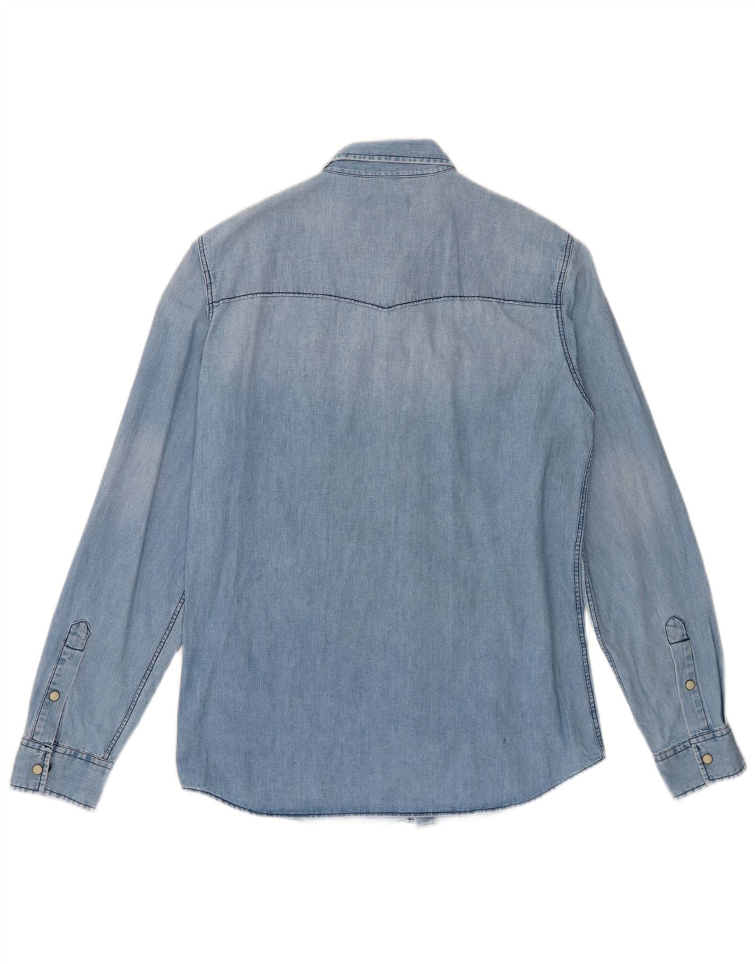 Camisa jeans masculina Jack & Jones algodão azul médio