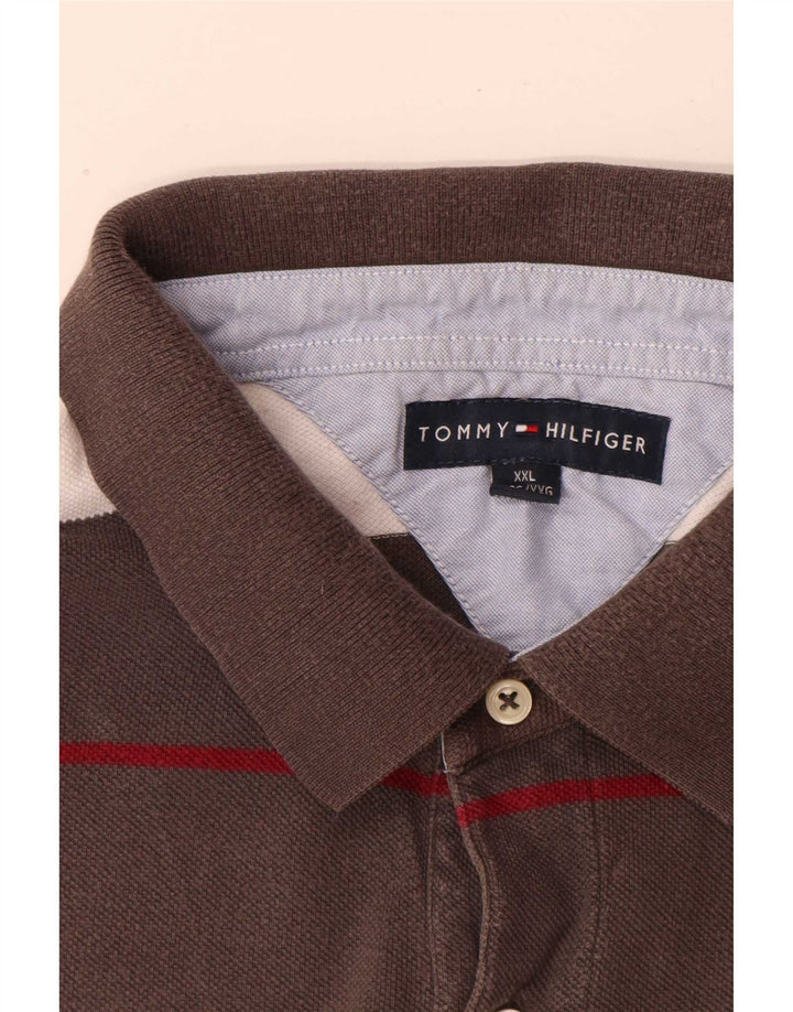 Camisa polo masculina Tommy Hilfiger 2XL listrada cinza