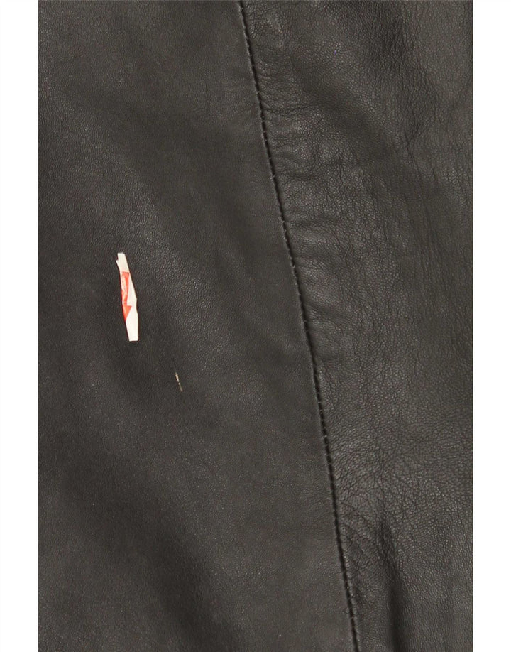 Jaqueta blazer de couro masculina vintage UK 42 XL preta