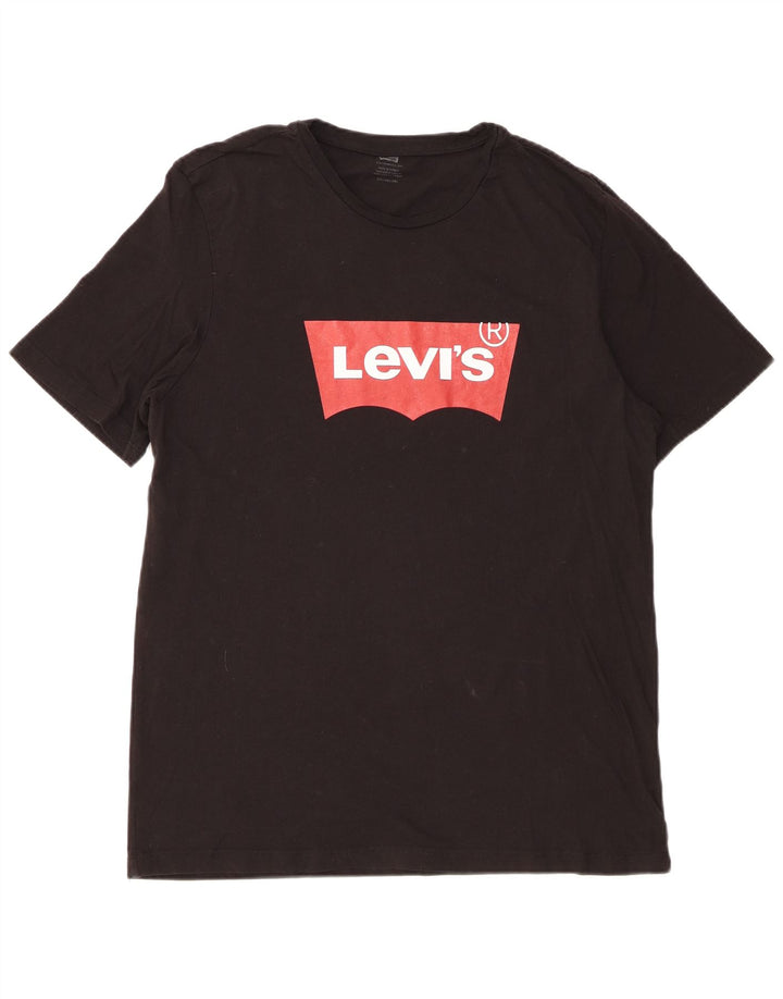 Camiseta gráfica masculina Levi's Top 2XL algodão preto
