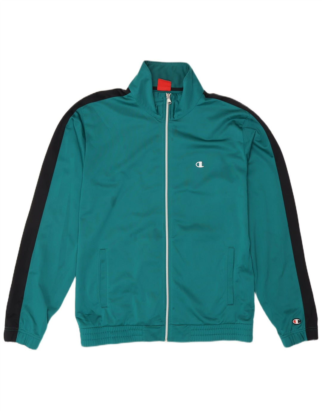 CHAMPION Mens Treino Top Jaqueta Grande Poliéster Colorblock Verde