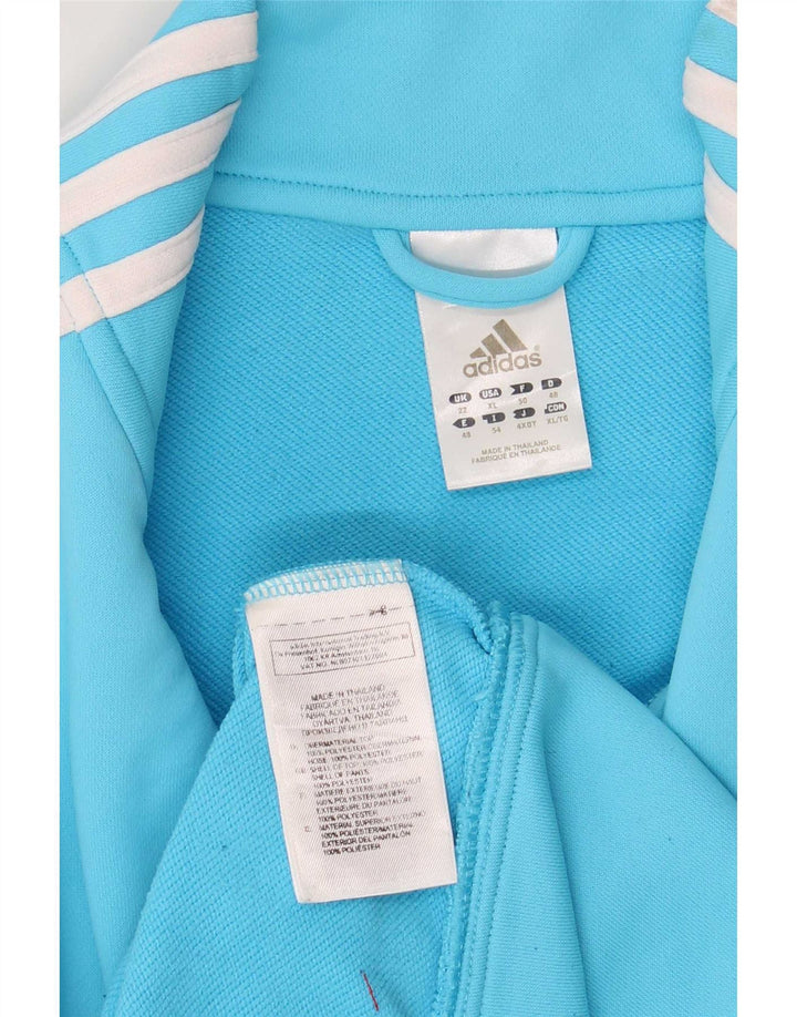 Adidas Womens Tracksuit Top Jacket UK 22 XL Azul Poliéster