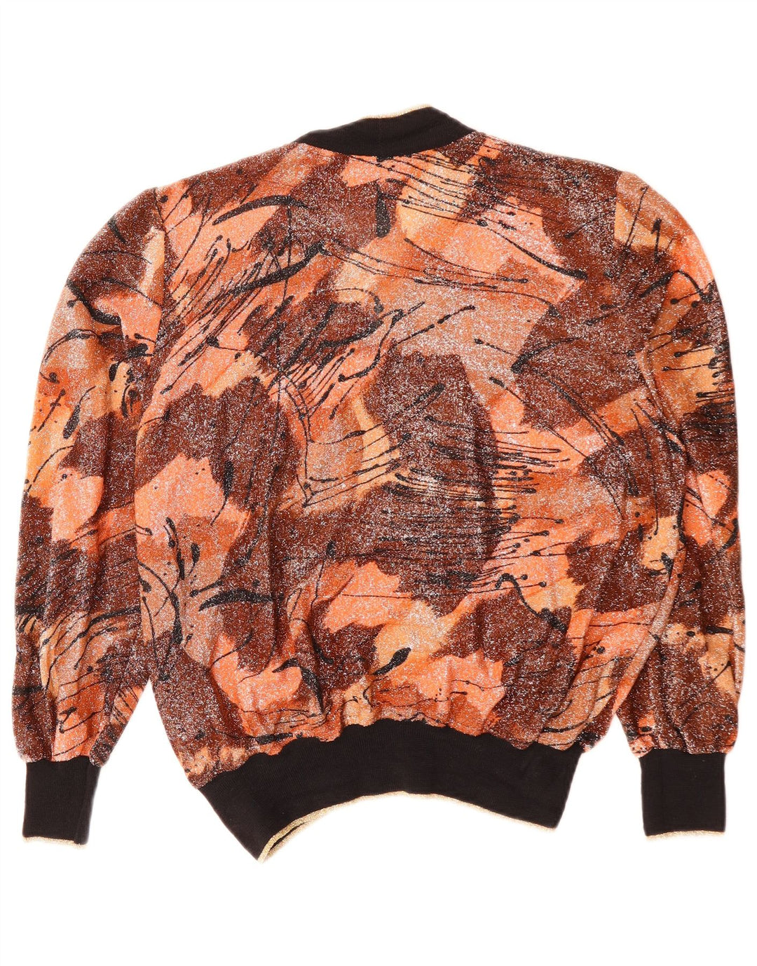 Suéter cardigã feminino PLAISIR com padrão abstrato IT 44 marrom médio