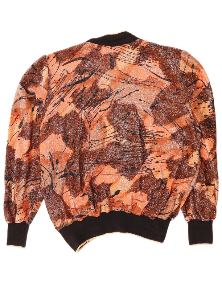 Suéter cardigã feminino PLAISIR com padrão abstrato IT 44 marrom médio