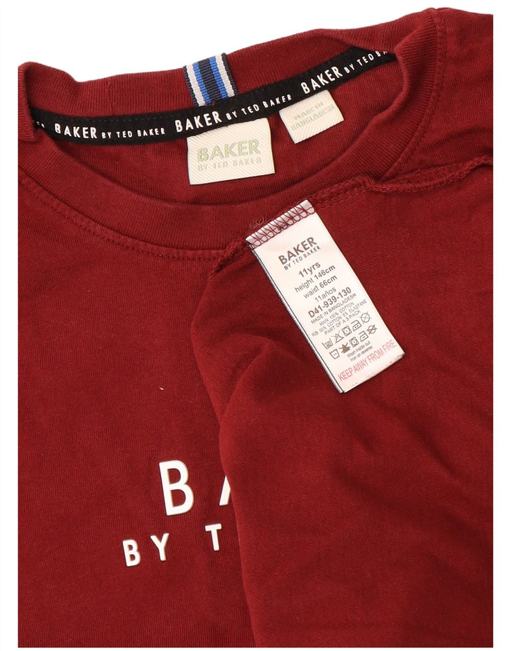 Camiseta gráfica TED BAKER Boys 10-11 anos algodão Borgonha