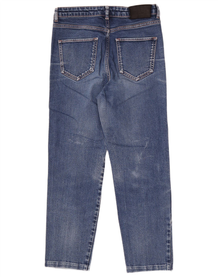 Jeans femininos cortados de cintura alta Massimo Dutti UE 40 médio W30 L26 azul