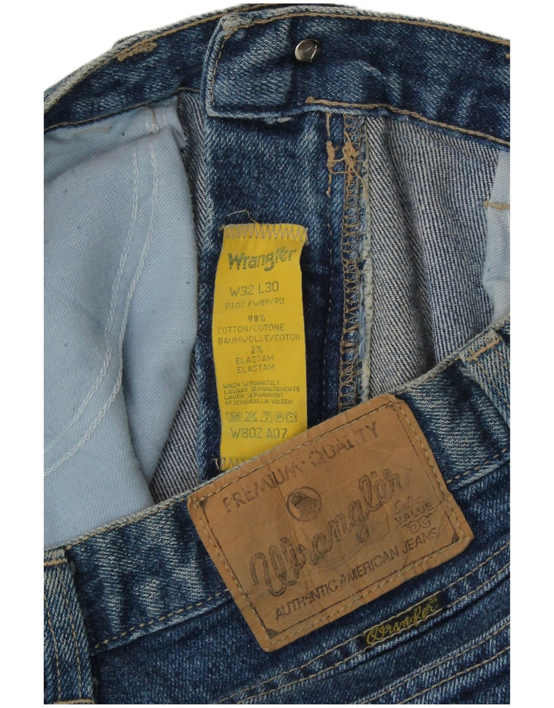 Jeans Wrangler Feminino Slim W32 L30 Azul Algodão