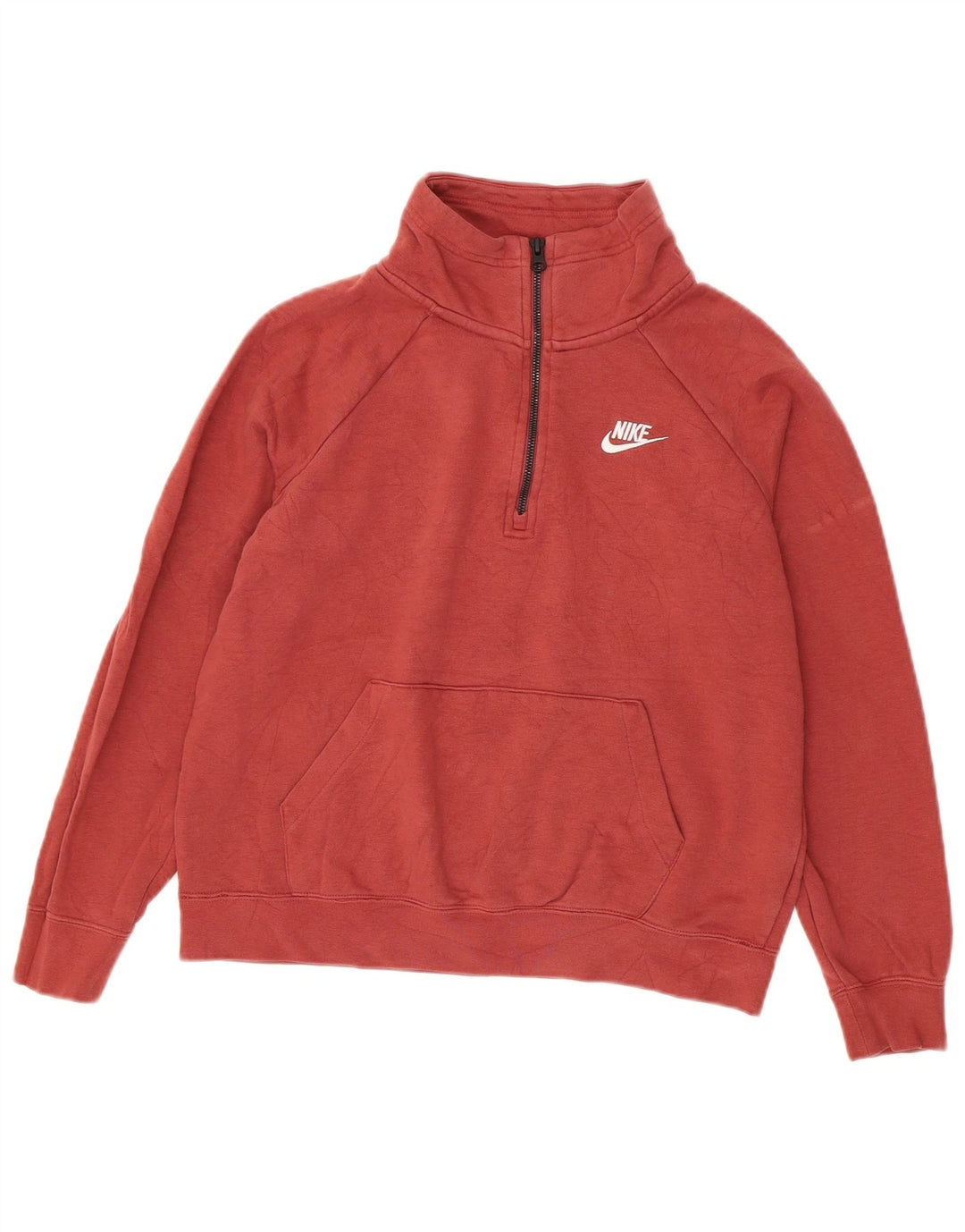 Suéter Nike feminino oversized com zíper e gola UK 10 pequeno Borgonha