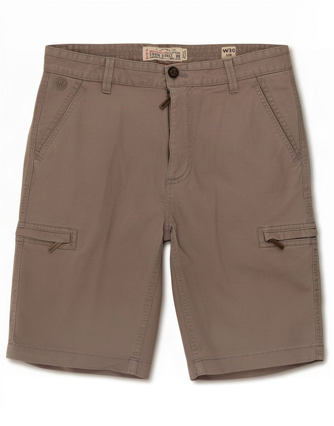 Shorts cargo masculino Fat Face médio W30 algodão cinza