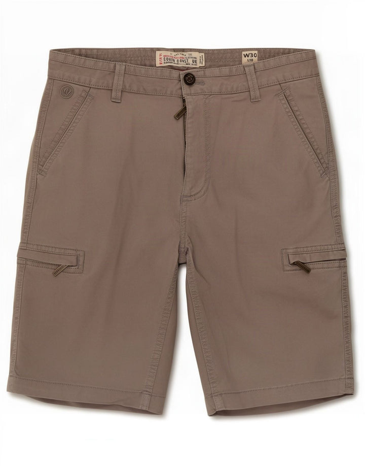 Shorts cargo masculino Fat Face médio W30 algodão cinza