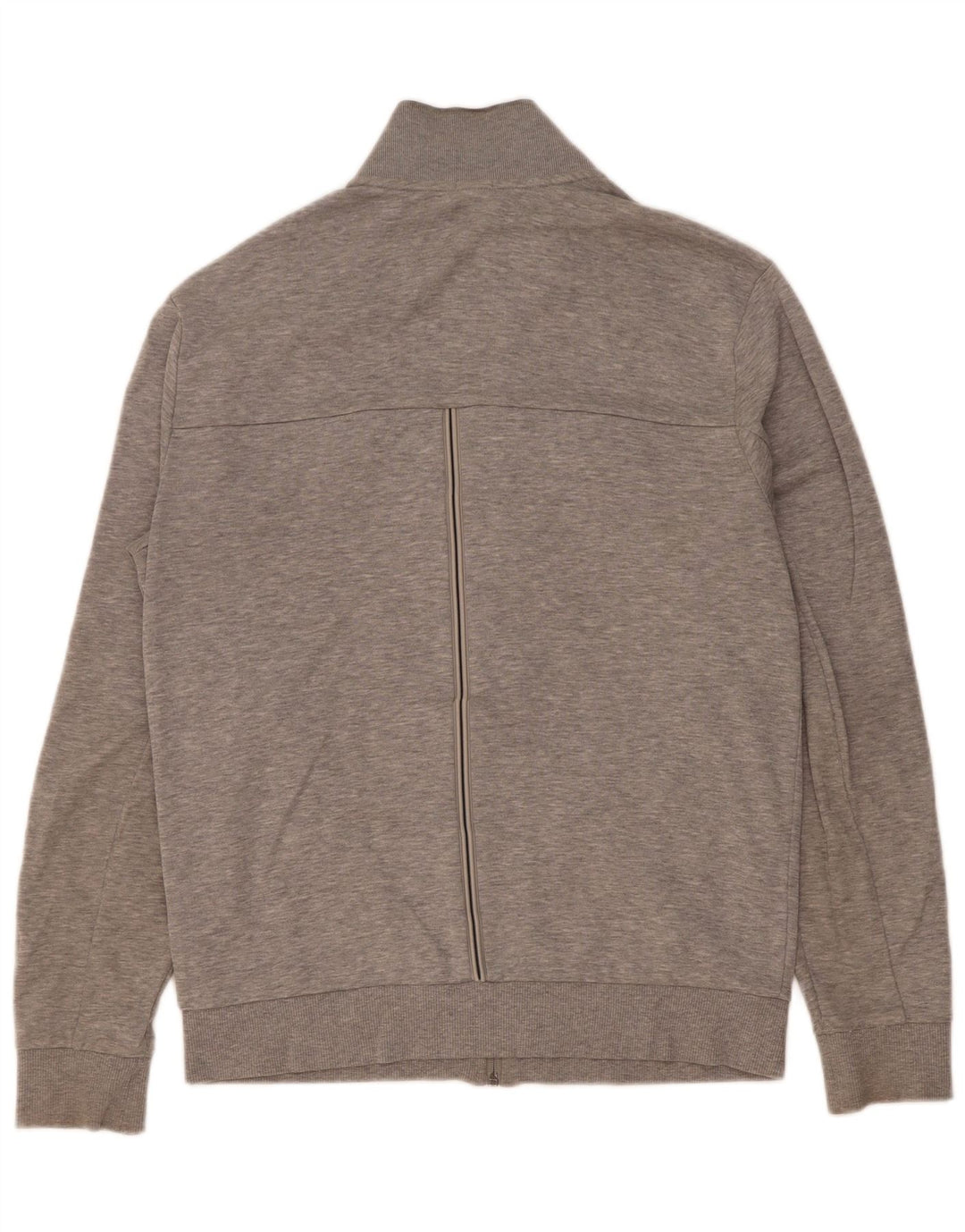 Hugo Boss Mens Treino Top Jaqueta Pequeno Algodão Listrado Cinza