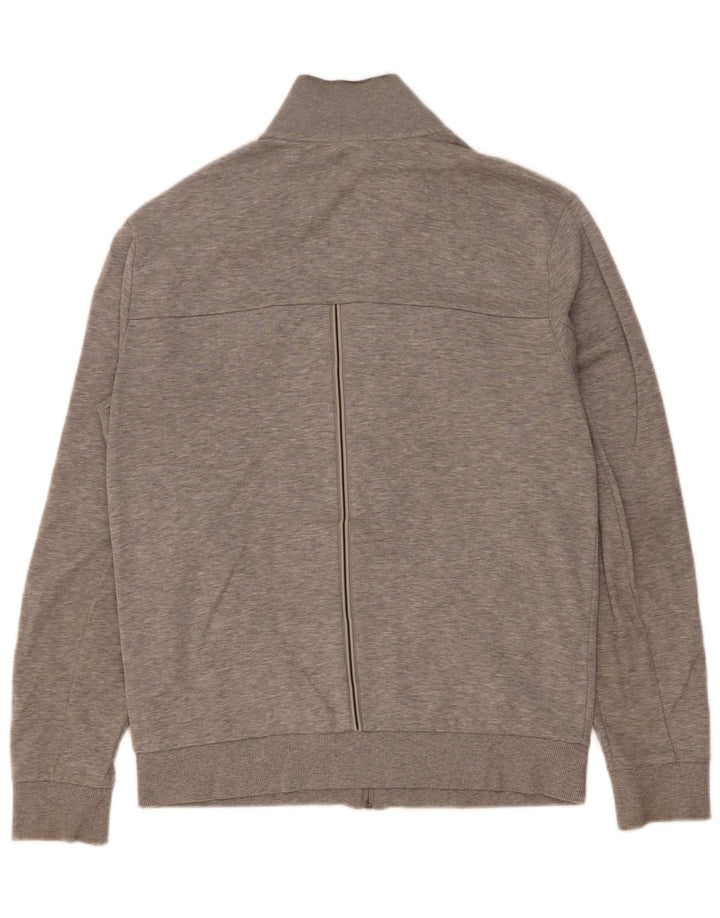Hugo Boss Mens Treino Top Jaqueta Pequeno Algodão Listrado Cinza