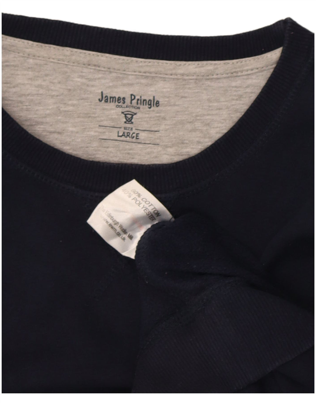 James Pringle moletom masculino jumper grande algodão azul marinho