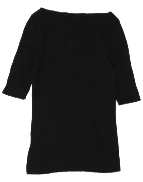 Suéter feminino Marks & Spencer com gola canoa Reino Unido 10 pequeno preto