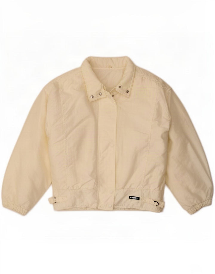 Jaqueta bomber feminina vintage UK 14 grande branca