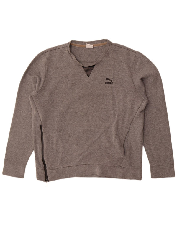 Puma Mens Graphic Moletom Jumper XL Cinza Algodão