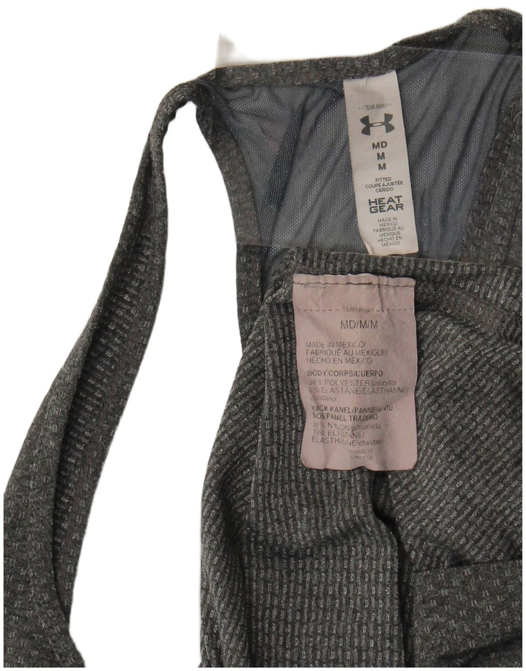 Under Armour Womens Heat Gear Vest Top UK 12 poliéster cinza médio