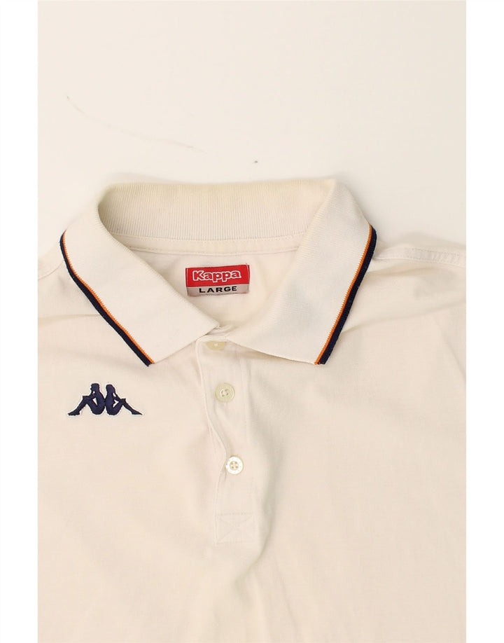 KAPPA Mens Polo Shirt Large White Vintage Kappa and Second-Hand Kappa from Messina Hembry 