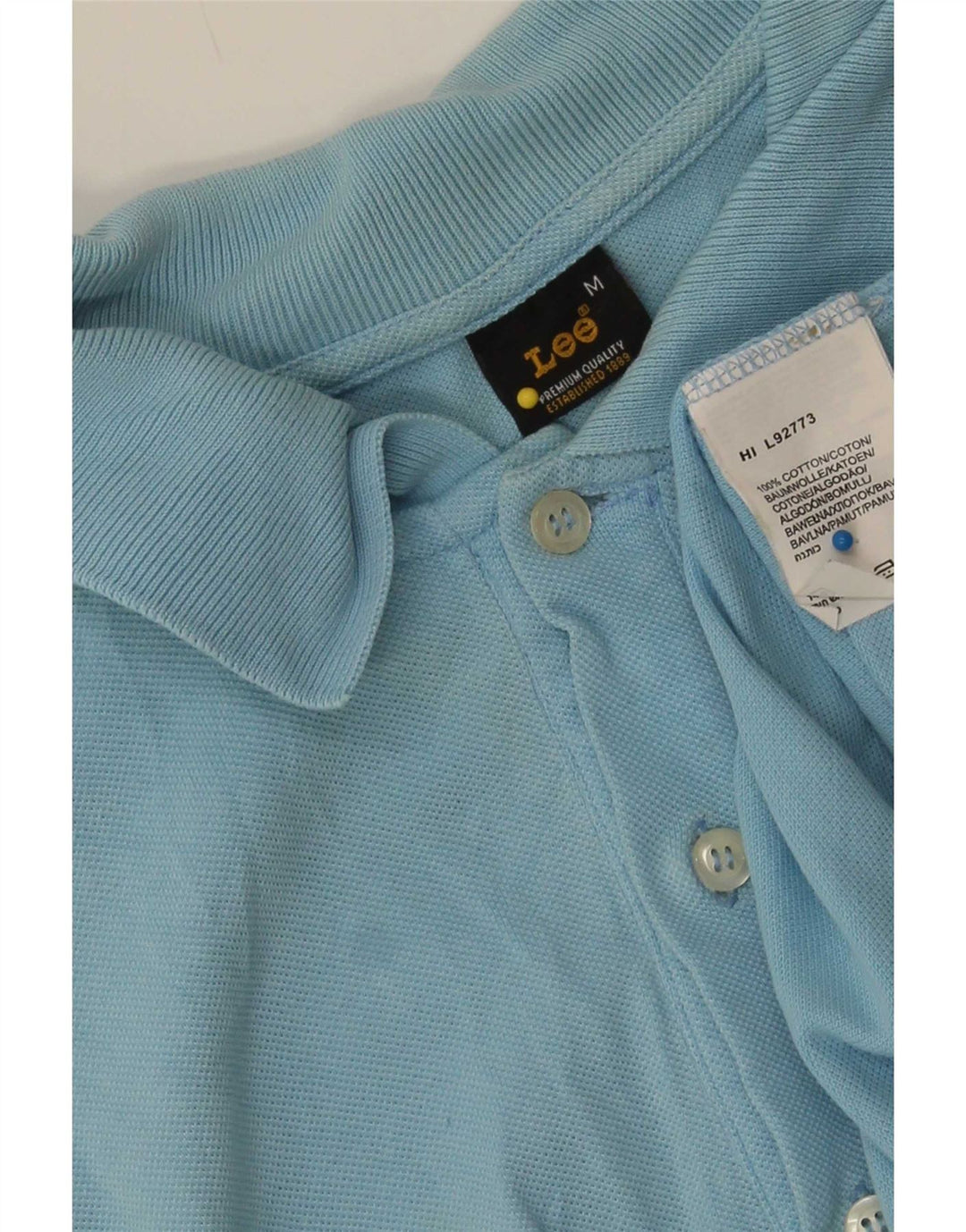 Camisa polo masculina Lee algodão azul médio