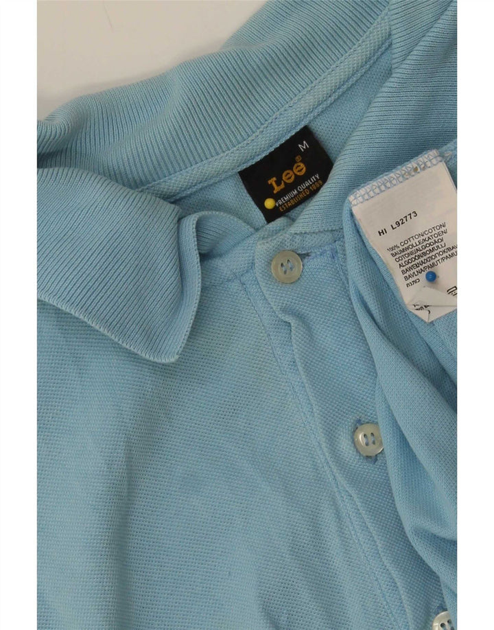 Camisa polo masculina Lee algodão azul médio