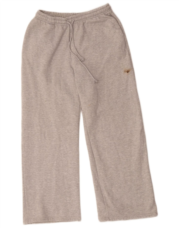 Calça de treino feminina Zara UK 14 grande poliéster manchado cinza