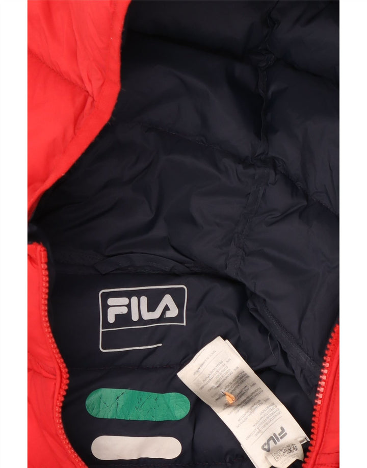 Jaqueta masculina acolchoada com capuz FILA UK 38 poliéster vermelho médio