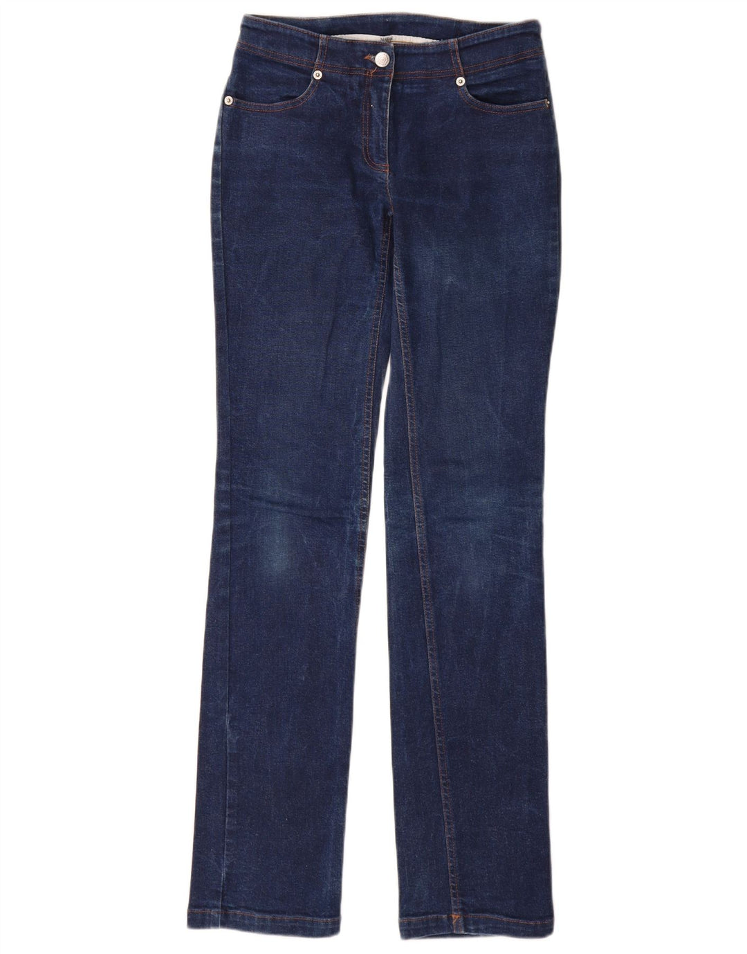 Max & Co. Jeans Slim Feminino Reino Unido 8 Pequeno W26 L32 Azul Algodão