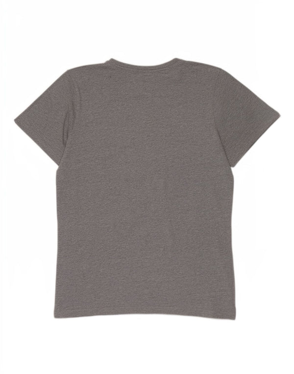 Camiseta masculina Ellesse com estampa gráfica de algodão manchado cinza médio