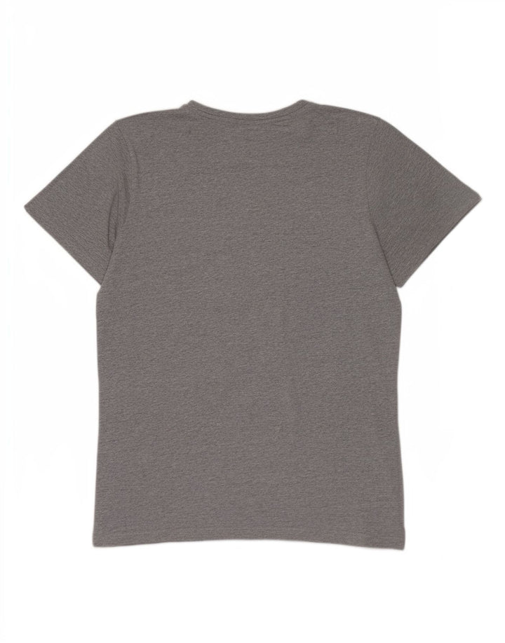 Camiseta masculina Ellesse com estampa gráfica de algodão manchado cinza médio