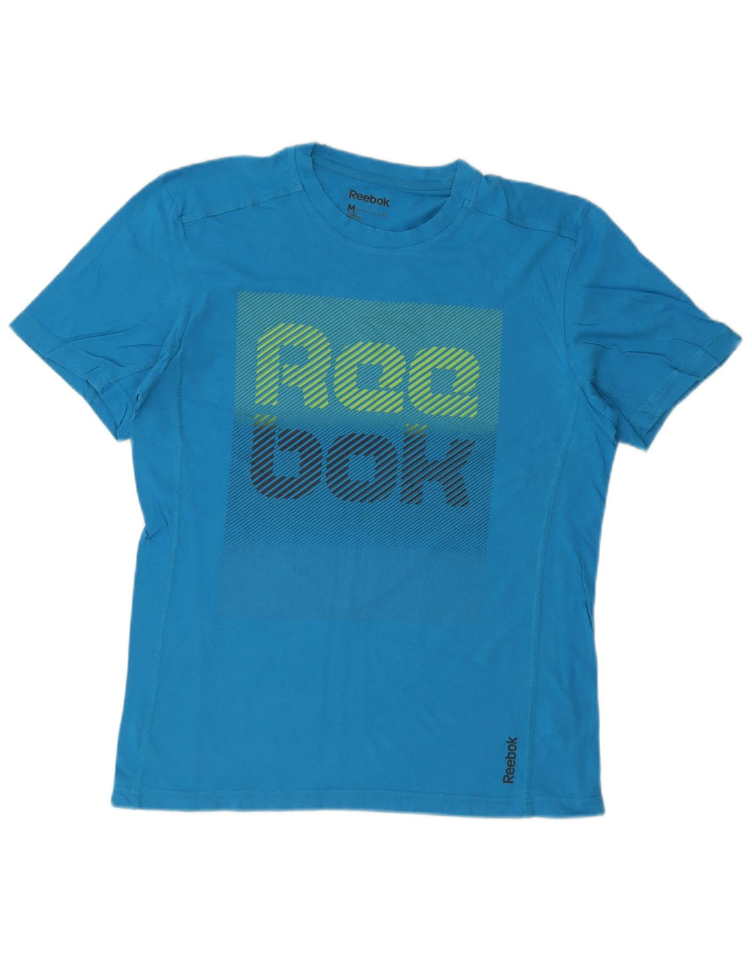 Reebok Mens Graphic T-Shirt Top Médio Algodão Azul