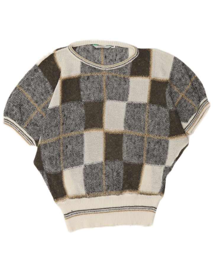 Donna Mizar Suéter feminino Batwing com gola canoa IT 44 cinza médio