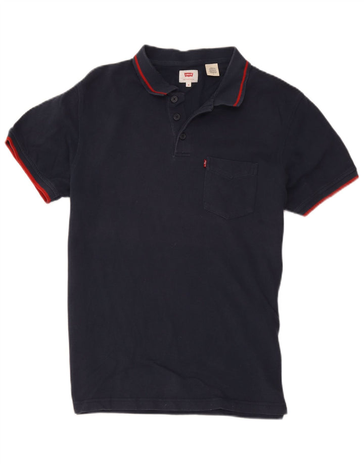Camisa polo masculina Levi's de algodão azul marinho médio
