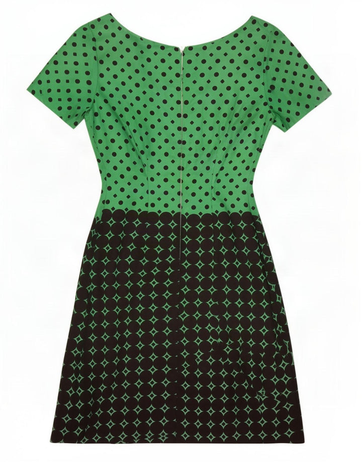 Vestido bainha feminino vintage IT 44 bloco colorido verde médio