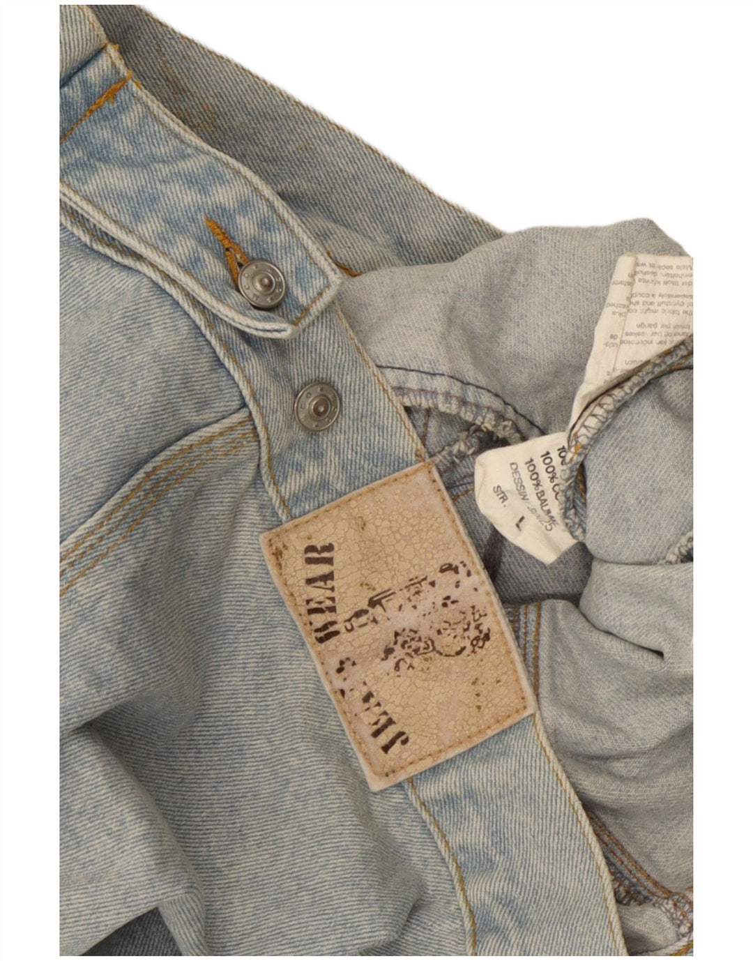 Jaqueta jeans feminina vintage Reino Unido 16 grande algodão azul