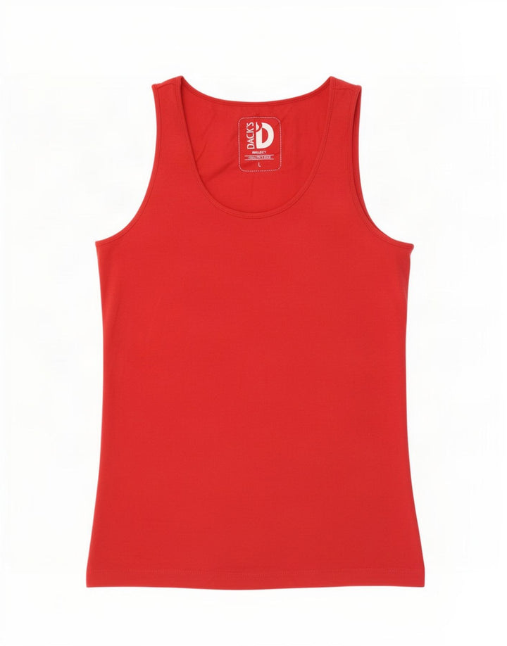 Colete feminino Dack's Top UK 14 grande algodão vermelho