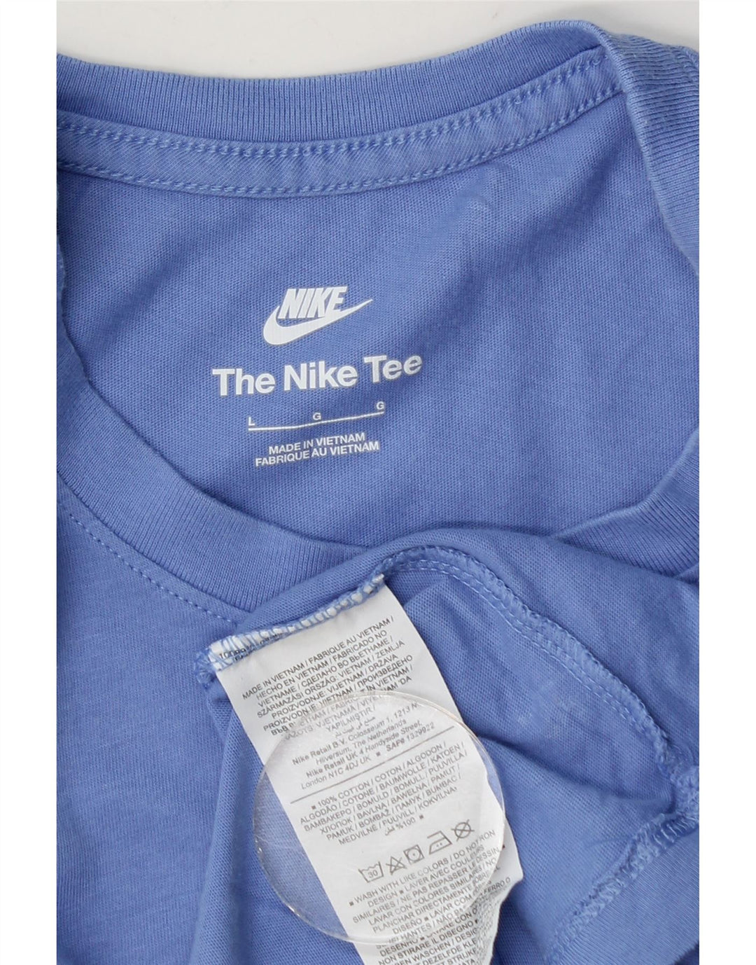 Camiseta masculina Nike grande algodão azul