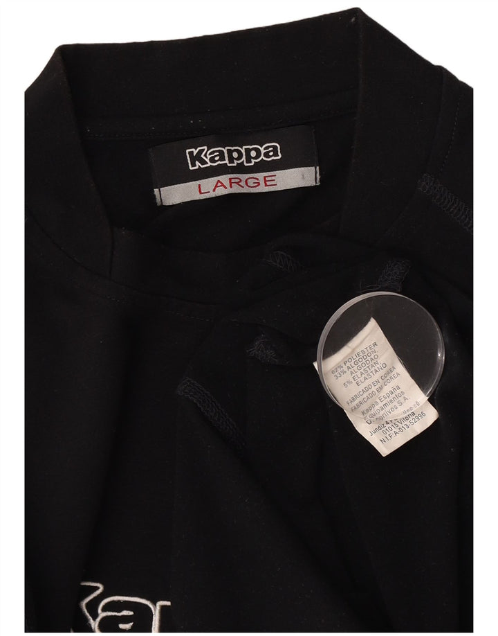 Camiseta Kappa masculina gráfica grande poliéster preto