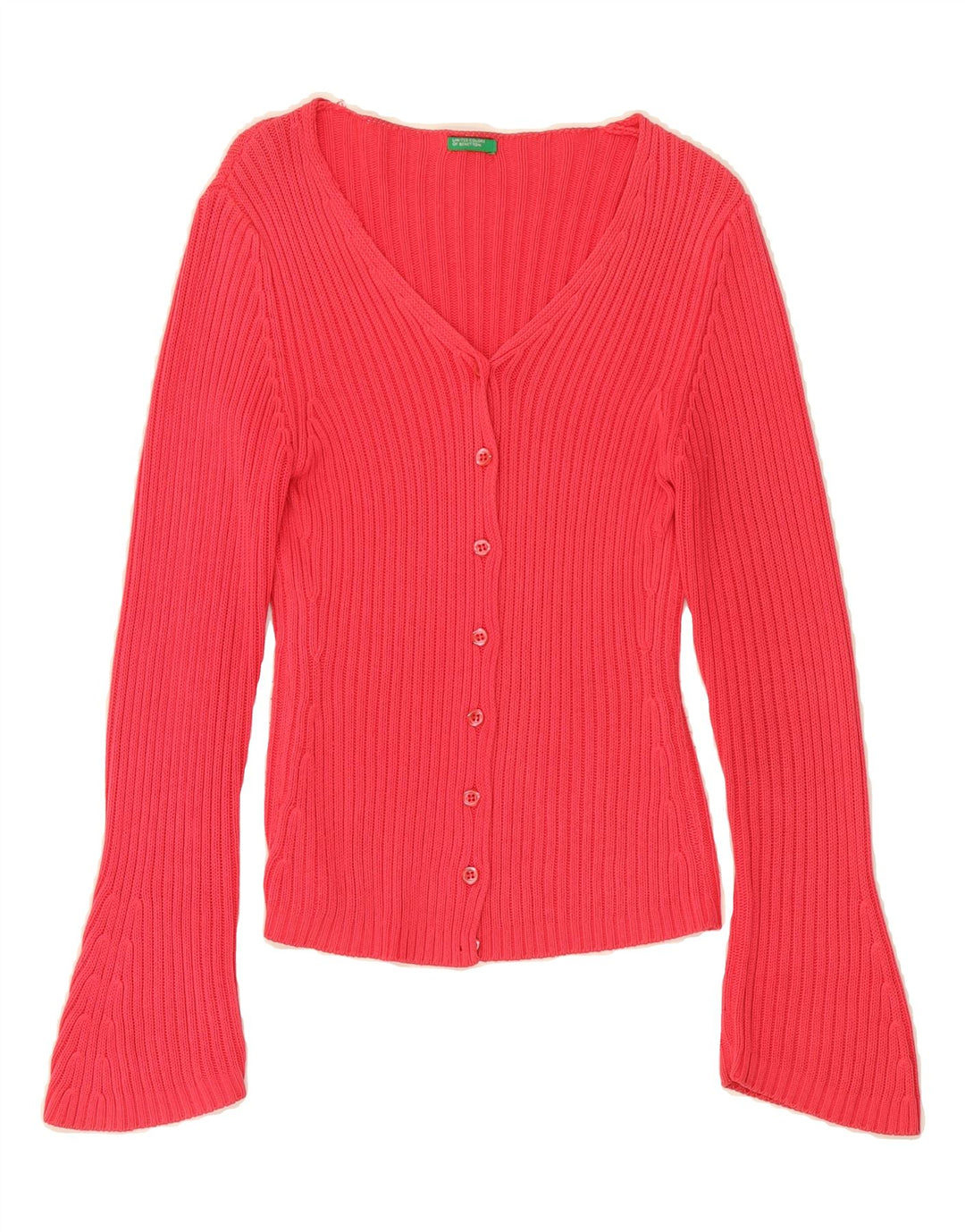 BENETTON Womens Cardigan Sweater UK 18 XL Pink Cotton Vintage Benetton and Second-Hand Benetton from Messina Hembry 
