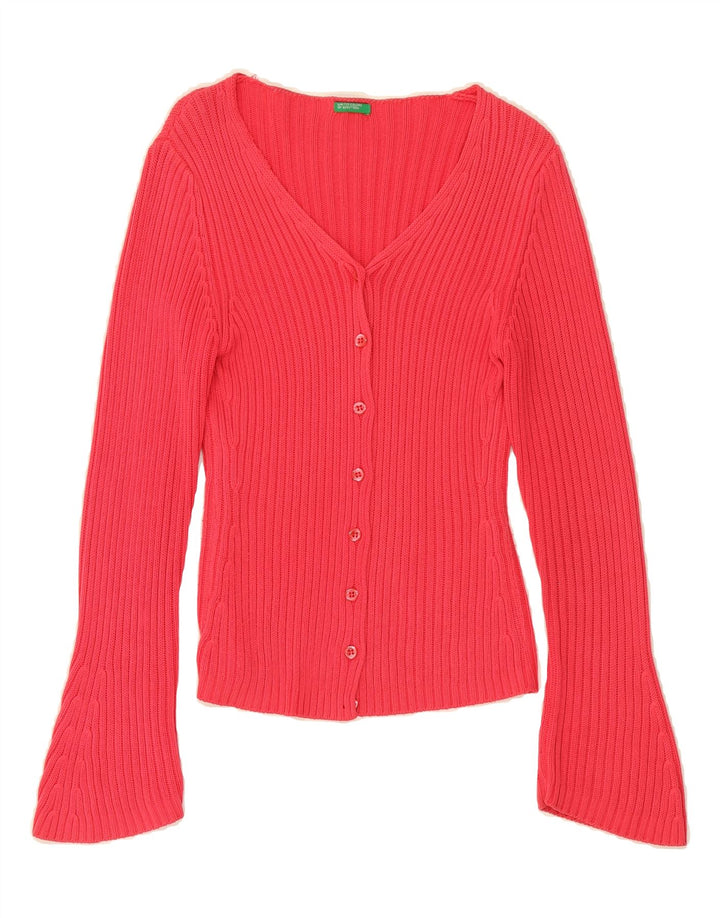 BENETTON Womens Cardigan Sweater UK 18 XL Pink Cotton Vintage Benetton and Second-Hand Benetton from Messina Hembry 
