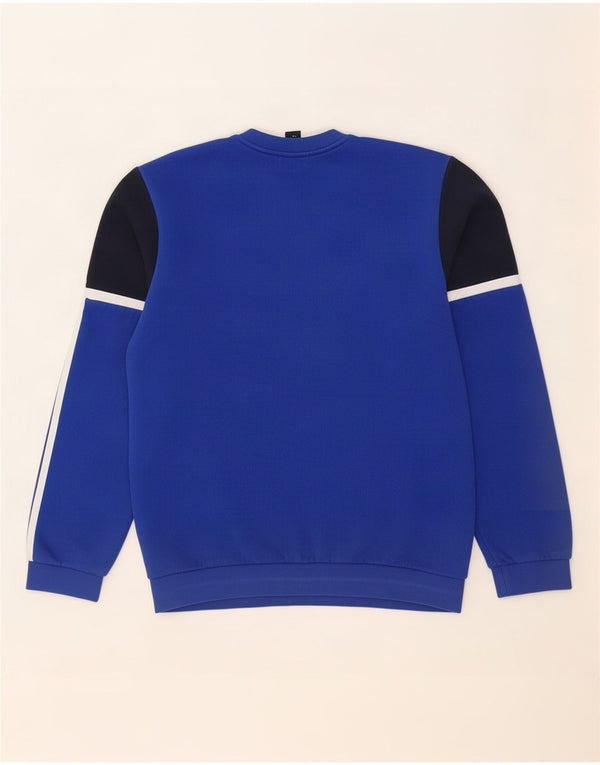 Adidas masculino gráfico moletom jumper médio azul colorblock algodão