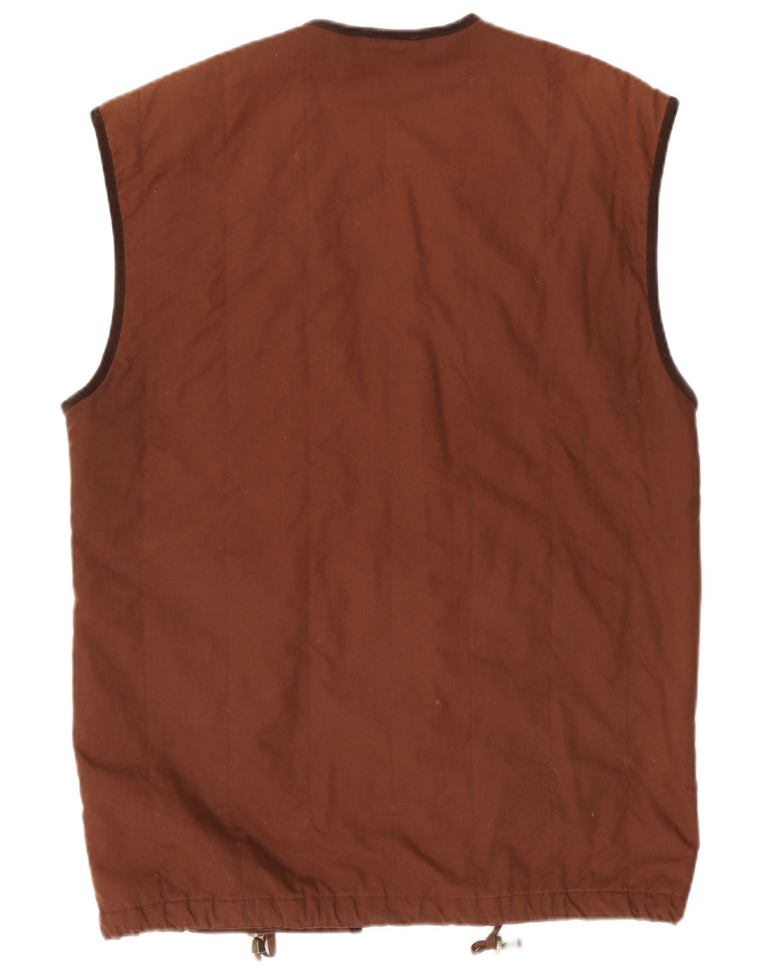 Colete feminino vintage grande UK 10 algodão marrom pequeno