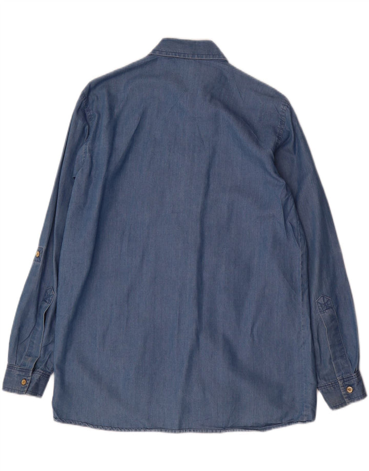 MICHAEL KORS Camisa jeans feminina grande Reino Unido 6 XS Azul
