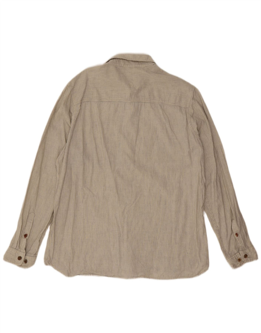 Camisa masculina Fat Face grande linho risca de giz bege