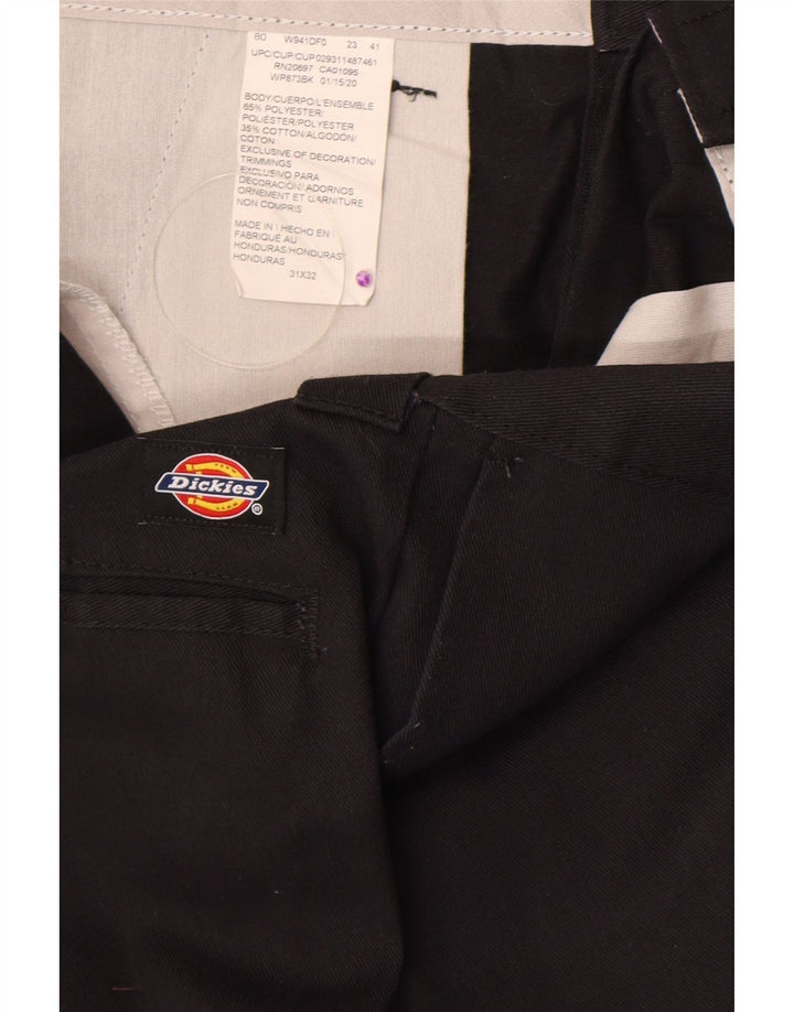 Calças Chino retas masculinas Dickies W31 L32 poliéster preto