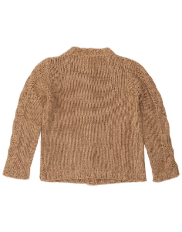 Zara Suéter Cardigan Meninas 11-12 Anos Bege Acrílico