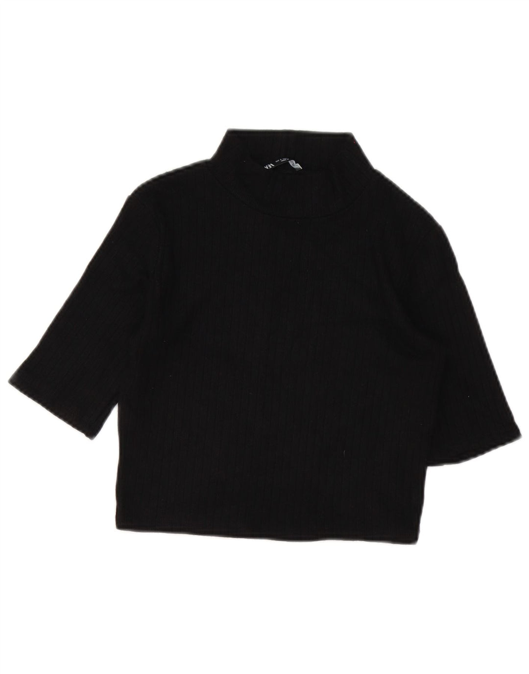 Blusa cropped feminina Zara UK 10 pequena preta