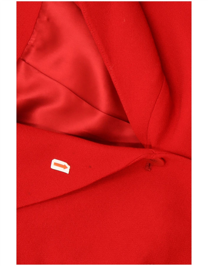 Jaqueta blazer feminina Karen Millen com 3 botões Reino Unido 12 lã vermelha média