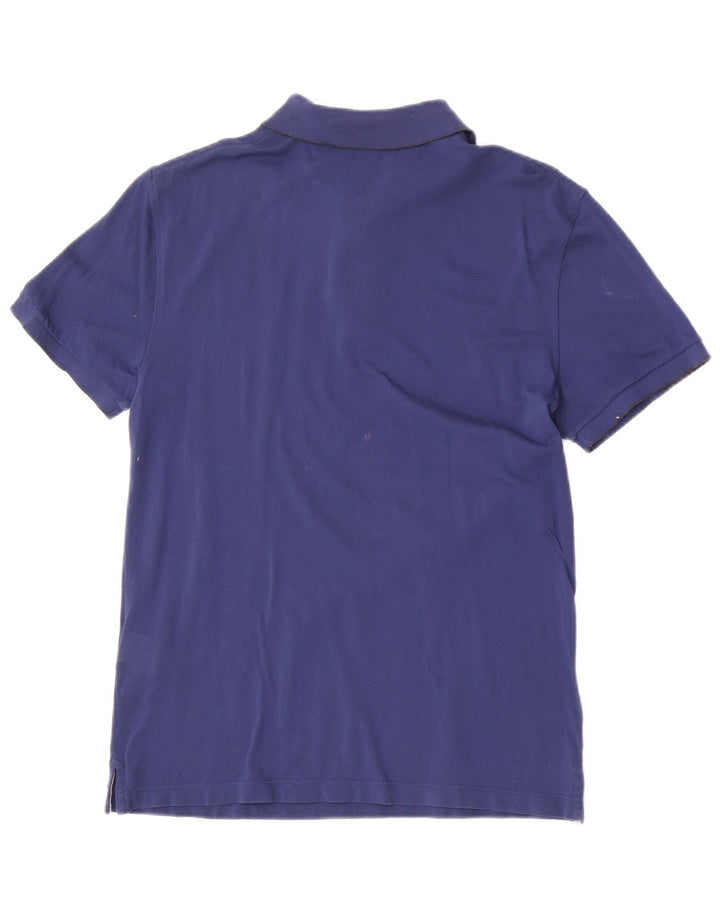 Camisa polo masculina Hackett Slim Fit de algodão azul médio